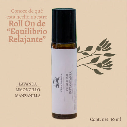 Roll On EQUILIBRIO RELAJANTE. Lavanda, Limoncillo, Manzanilla. Ansiedad y Estrés. Remedio Herbolario