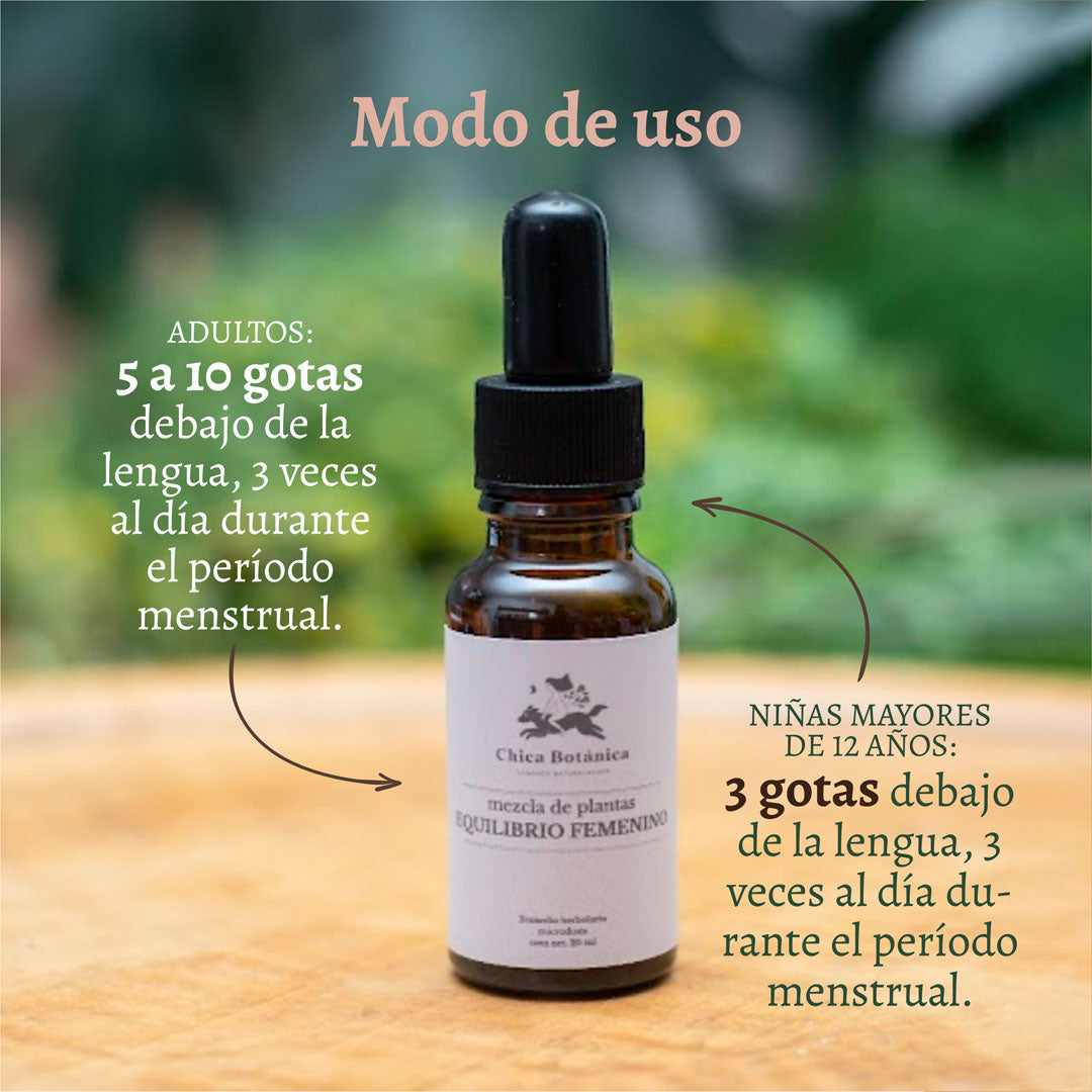 Microdosis EQUILIBRIO FEMENINO. Hoja de Aguacate, Jengibre, Artemisa, Ruda Cólicos Mensturales. Remedio Herbolario